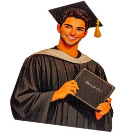   Nyomtatott dekorkarton  Beszúrható ballagási dekor  fiú 15cm