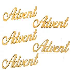 Advent felirat natúr fa 9,5cm 5db-os csomag