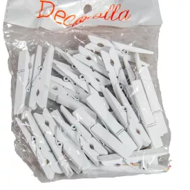 Fa csípesz fehér 4,5cm 25db-os csomag