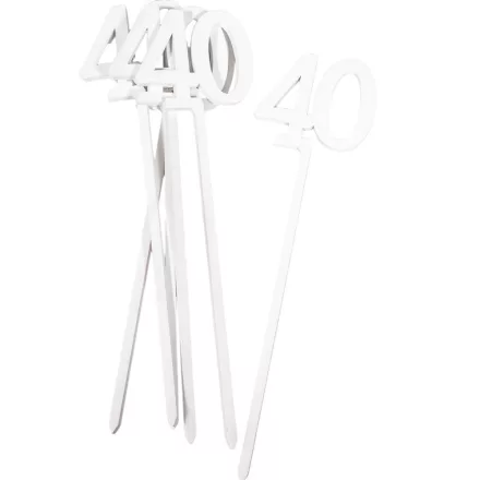 Beszúrható számok 40-es fehér 26cm 6db-os csomag