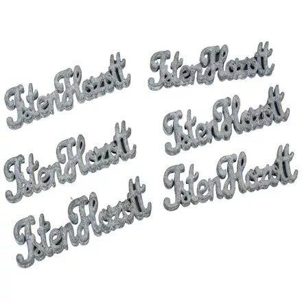 Fa Isten hozott felirat szürke 10cm 6db-os csomag
