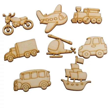 Natúr fa járművek 3-4cm 8db-os csomag