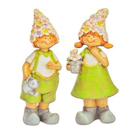   Nyomtatott dekorkarton Virágsapkás gyerek 10cm 2db-os csomag