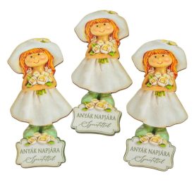   Nyomtatott dekorkarton Anyák napjára szeretettel kislány 8,5cm 3db-os csomag