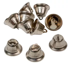 Csengő fém ezüst 3cm 10db-os csomag