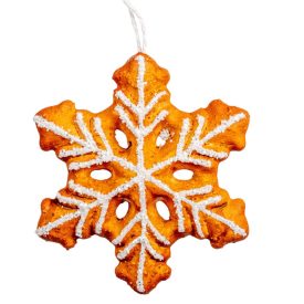 Mézeskalács dísz hópihe akasztós 13cm Mézeskalács dísz hópihe akasztós 13cm