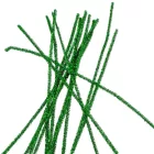 Csillámos zsenília drót zöld 30cm 100db-os