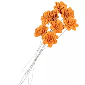 Akácia virág 6cm falfestékes narancs 8db-os