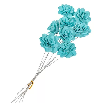 Akácia virág 6cm falfestékes aqua 8db-os