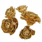 Cédrus rózsa fej 3-5cm pezsgő & glitter 10dkg/csomag