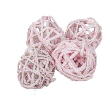 Vesszőlabda 3cm falfestékes rózsaszín 20db-os csomag