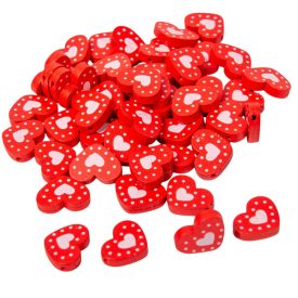 Szív fa szív mintával 2cm 50db-os csomag Szív fa szív mintával 2cm 50db-os csomag
