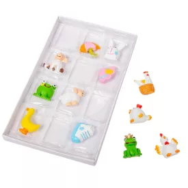 Állatok öntapadós poly 3cm 12db-os