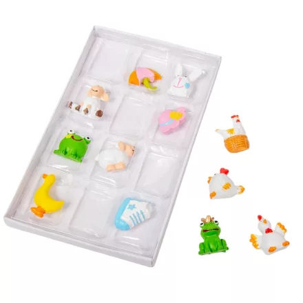 Állatok öntapadós poly 3cm 12db-os