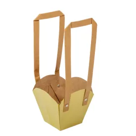 Tasak cserepes virághoz füllel sárga 11/7x12cm 