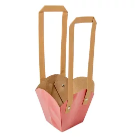 Tasak cserepes virághoz füllel piros 11/7x12cm 