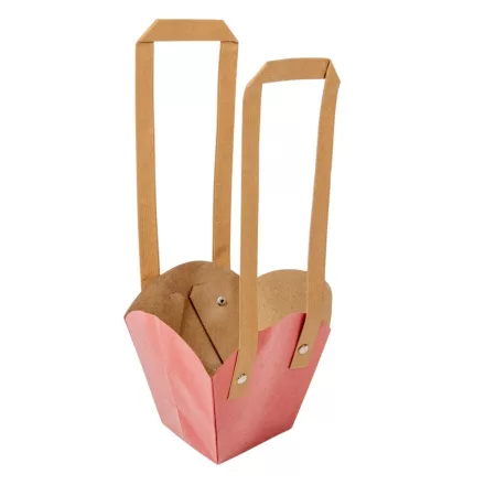 Tasak cserepes virághoz füllel piros 11/7x12cm 