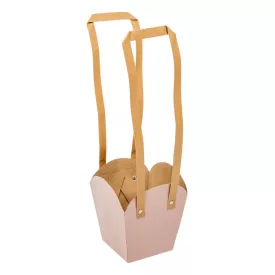 Tasak cserepes virághoz füllel rózsaszín 13/9,5x15cm