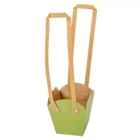 Tasak cserepes virághoz füllel zöld 13/9,5x15cm