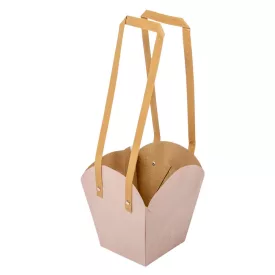   Tasak cserepes virághoz füllel rózsaszín 16,5/11,5x18,5cm