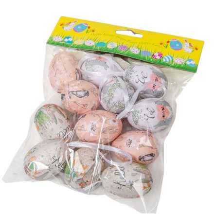 Tojás tavaszi mintával hungarocell 4cm 12db-os
