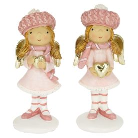 Angyal gyerek álló szívvel poly 10,5cm