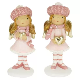 Angyal gyerek álló szívvel poly 10,5cm