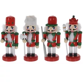 Diótörtő figura fa piros-zöld  akasztós 10cm