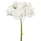 Polifoam rózsa csokor 6 virágos fehér 13cm