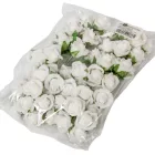 Polifoam rózsa csokor 6 virágos fehér 13cm