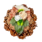 Rózsatoboz koszorú hazai szárazvirág díszítéssel 15cm
