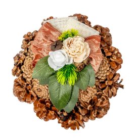 Rózsatoboz koszorú hazai szárazvirág díszítéssel 15cm Rózsatoboz koszorú hazai szárazvirág díszítéssel 15cm