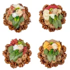 Rózsatoboz koszorú hazai szárazvirág díszítéssel 15cm