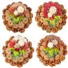 Rózsatoboz koszorú hazai szárazvirág díszítéssel 25cm