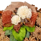 Rózsatoboz koszorú hazai szárazvirág díszítéssel 25cm