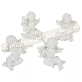 Angyal hangszerrel poly fehér 6cm