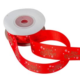 Karácsonyi szalag Merry Christmas piros 20mmx9m Karácsonyi szalag Merry Christmas piros 20mmx9m