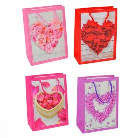 Ajándéktasak szíves virágos 24x18cm Ajándéktasak szíves virágos 24x18cm