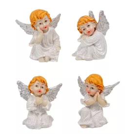 Angyal ezüst szárnnyal polyresin 6cm