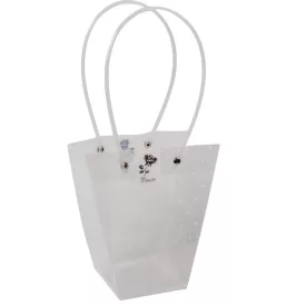 Virágtasak pöttyös fehér 16x15x8cm