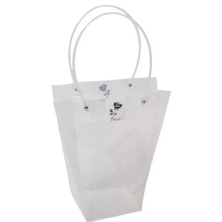 Virágtasak pöttyös fehér 26x23x11cm