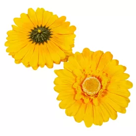   Gerbera virágfej sárga 12cm 4 darabos csomagban rendelhető (darab ár!)
