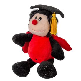 Ballagói kalapos plüss katica 18cm