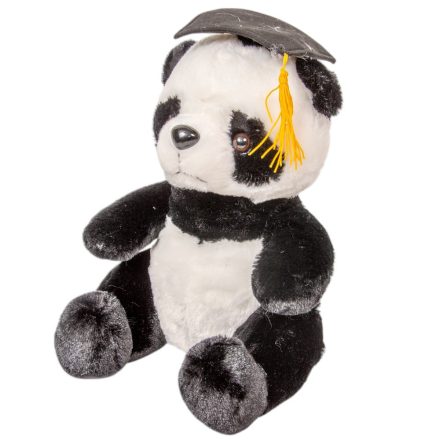 Plüss ballagó kalapos panda 25cm