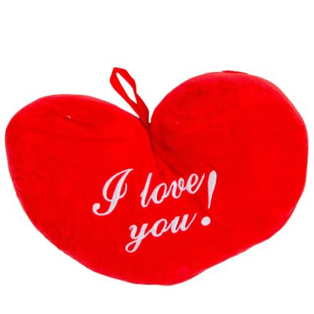 Plüss piros szív I love you 28cm