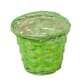 Antikolt bambusz kaspó zöld 13x10cm