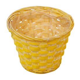 Antikolt bambusz kaspó sárga 15x11cm