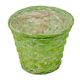 Antikolt bambusz kaspó zöld 16x12cm