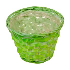 Antikolt bambusz kaspó zöld D15cm M11cm