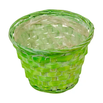 Antikolt bambusz kaspó zöld D15cm M11cm